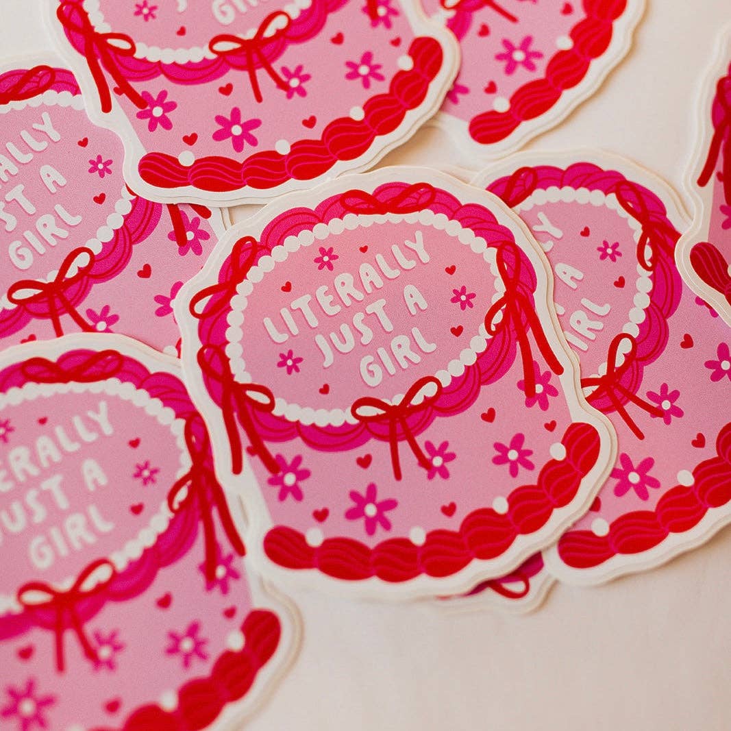 Vinyl Decal Literally Just a Girl Cake