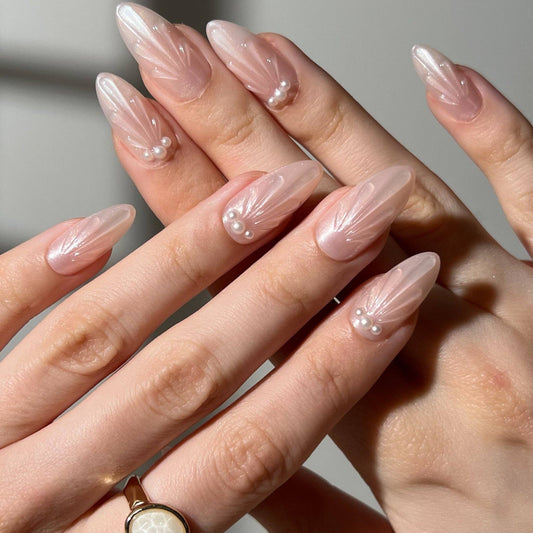 Glazed Seashell Press-On Nails