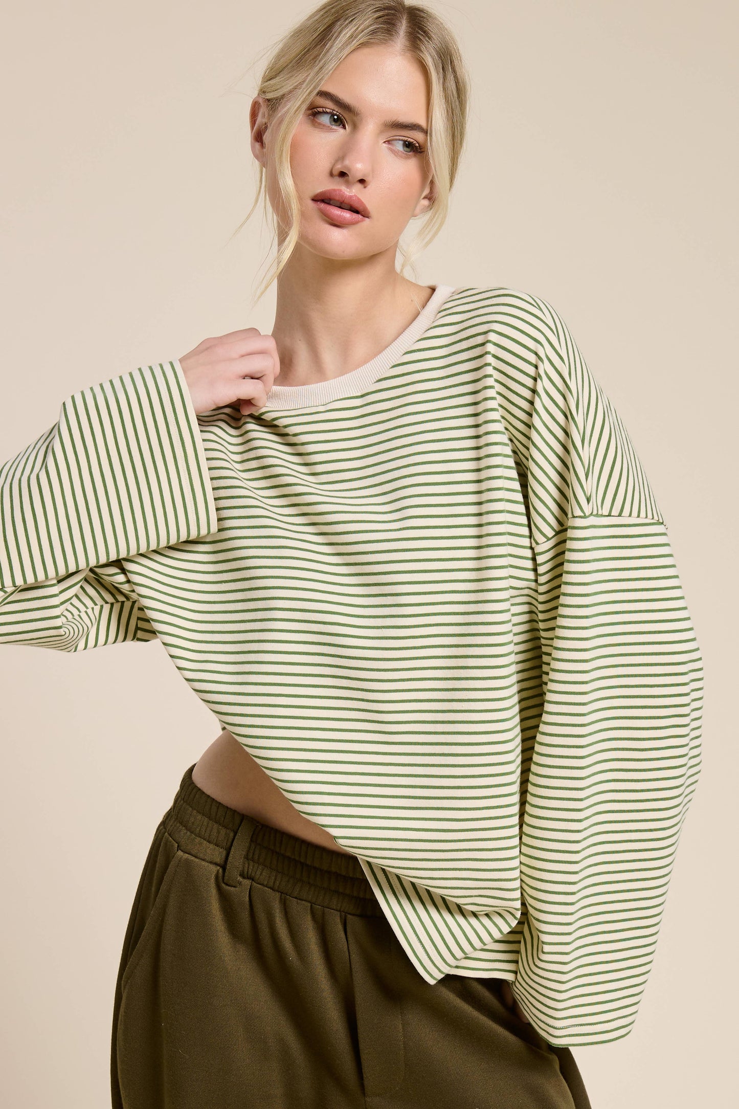 Mimosa | Striped Oversized Long Sleeve Top