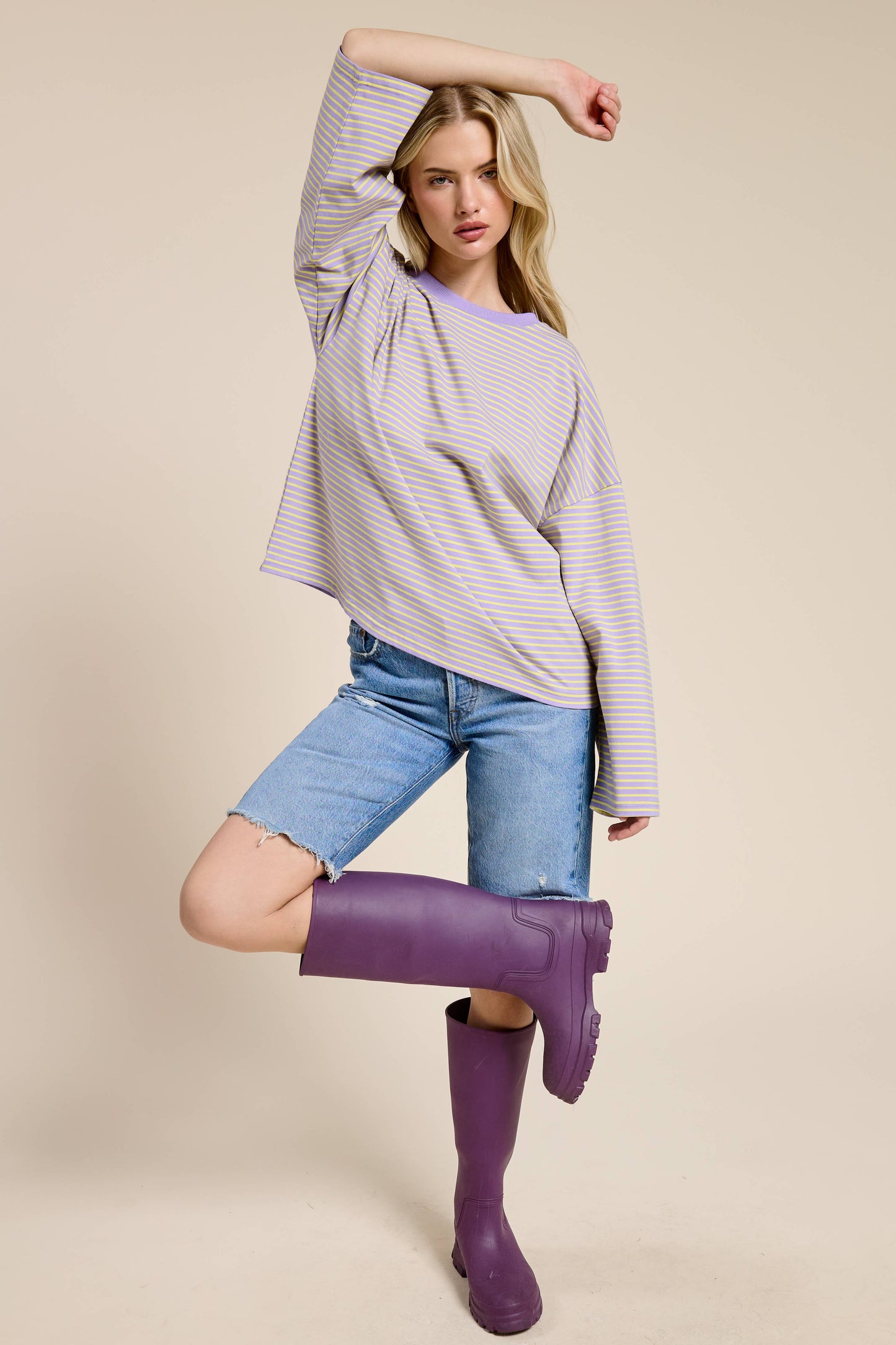 Mimosa | Striped Oversized Long Sleeve Top