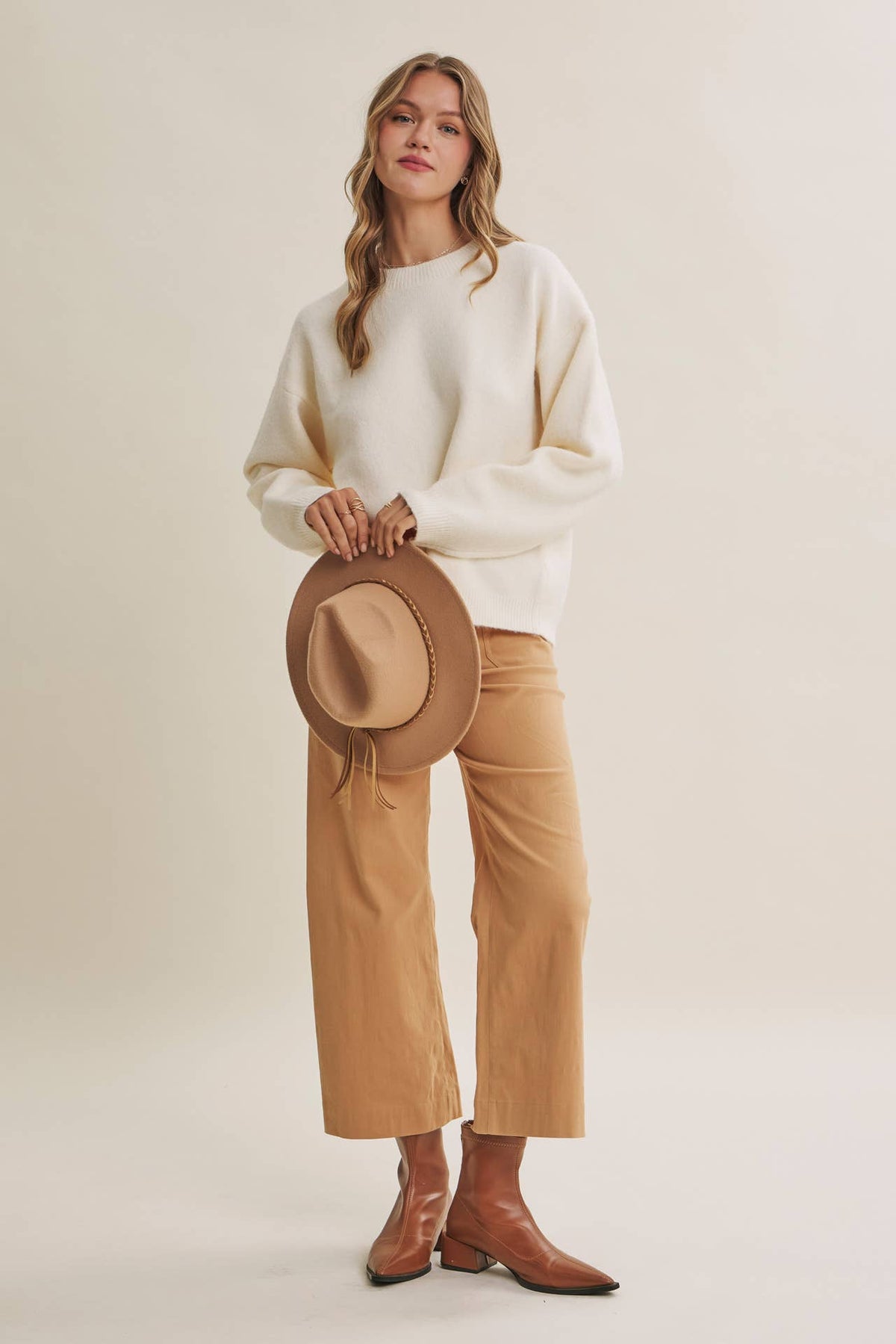 AUTUMN PICNIC PLAYUFL OPEN-BACK GINGHAM BOW SWEATER TOP