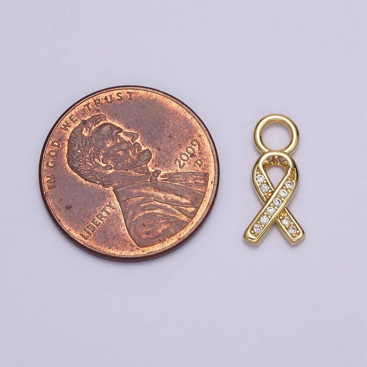 Mini Breast Cancer Awareness Ribbon Charm