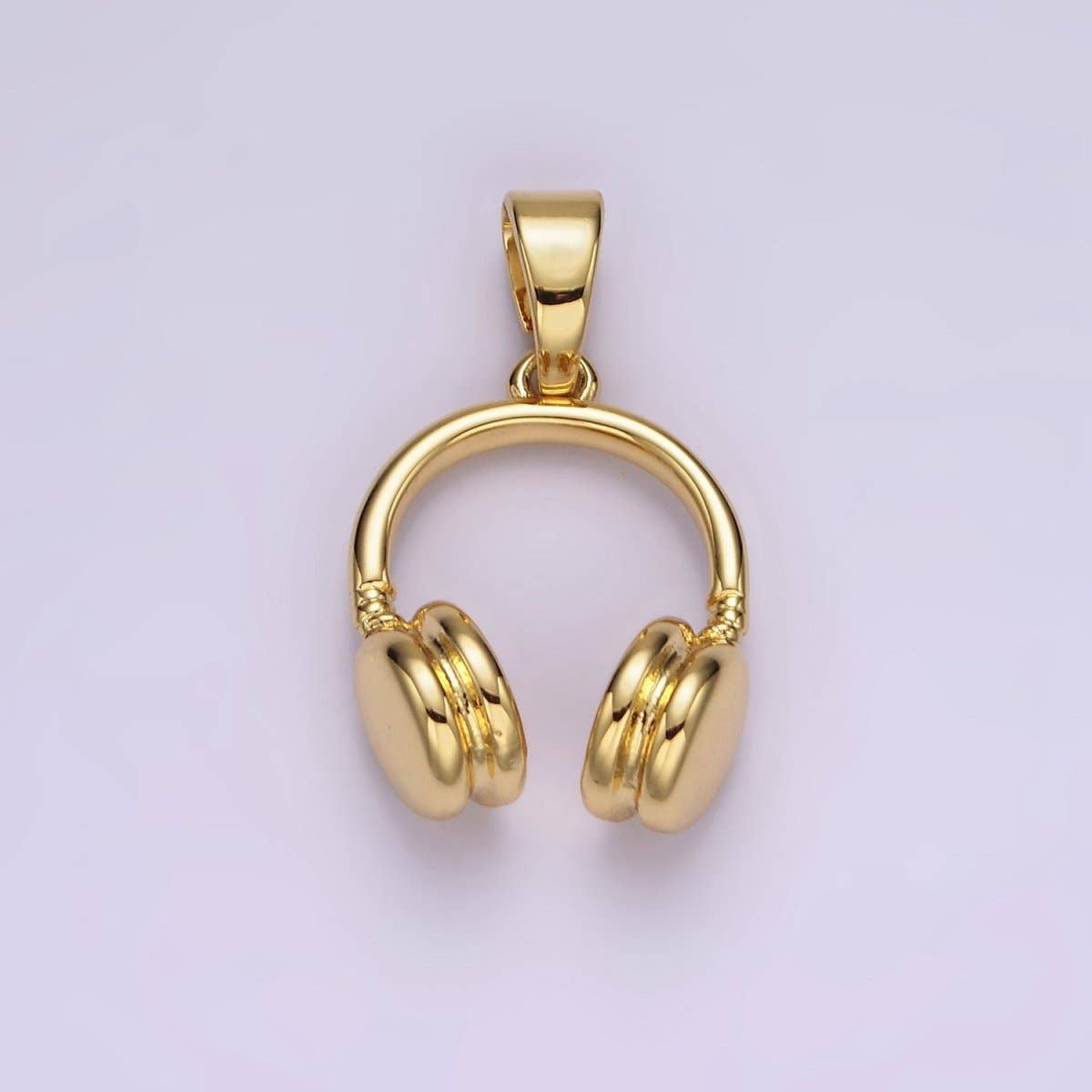 14K Gold Filled 25mm Music Headphones Minimalist Pendant | AH119
