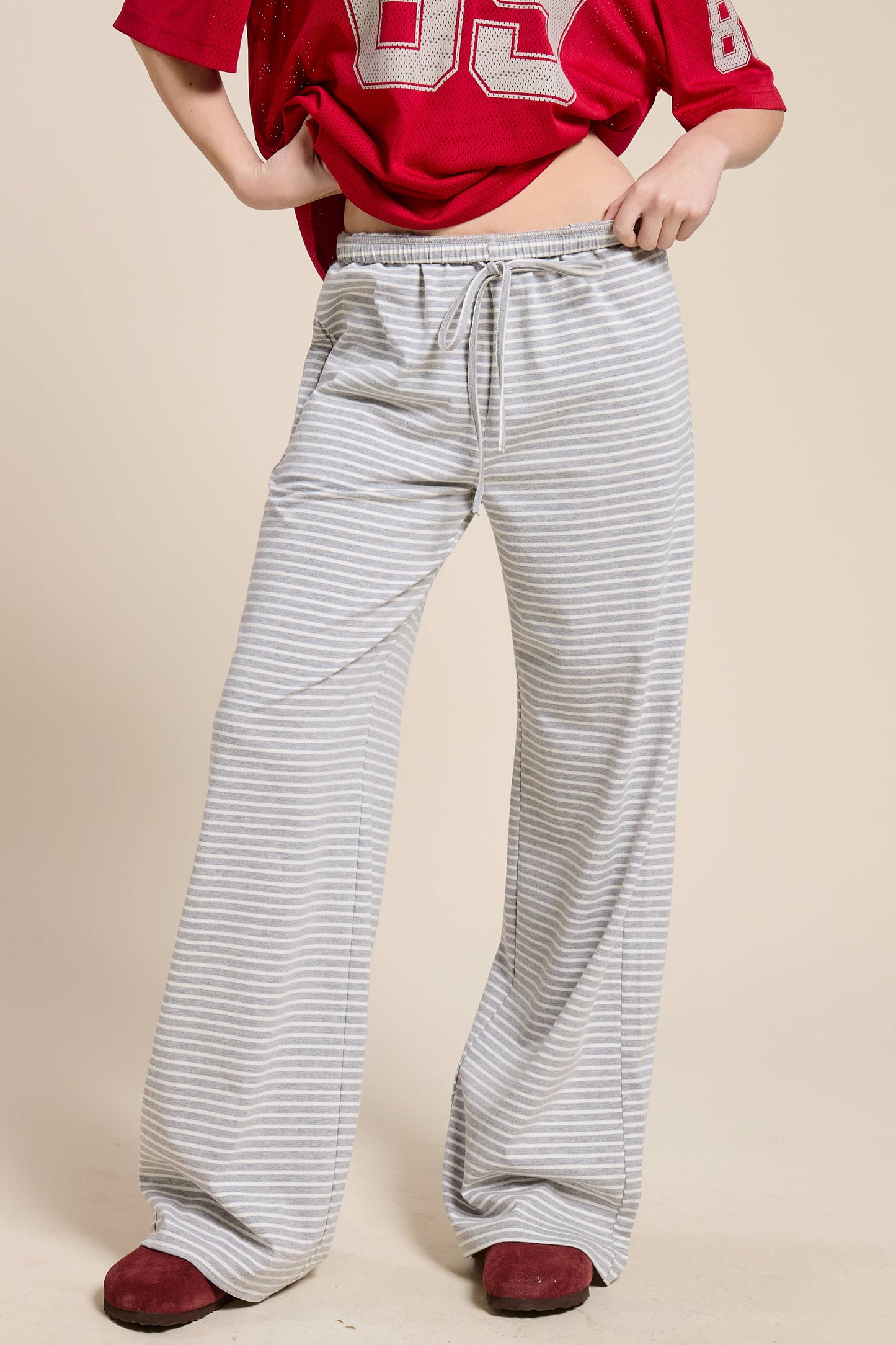 Mimosa | Striped Drawstring Wide Leg Pants