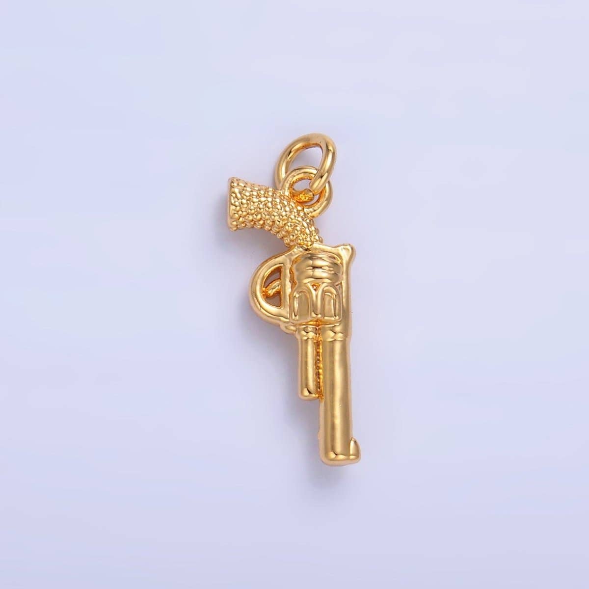 24K Gold Filled 16mm Riffle Gun Multidimensional 3D Charm in Gold & Silver | W798