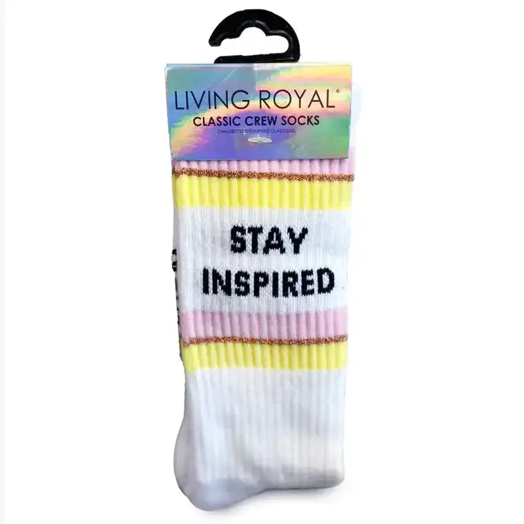 Classic Crew Socks w/ Ribbed Tubing - "Cat Mom" - White
