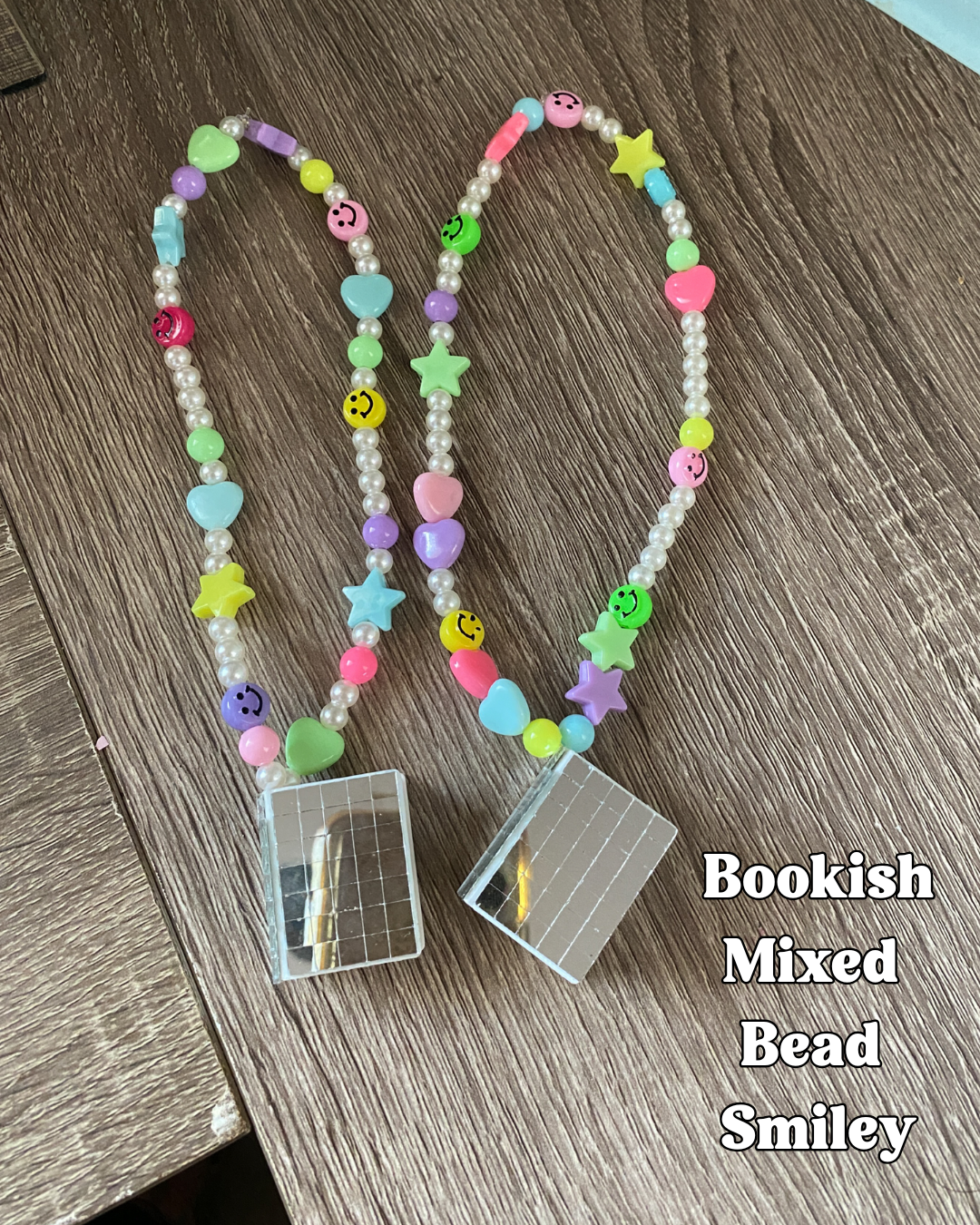 Mixed Bead Smiley Bookish Car Charm