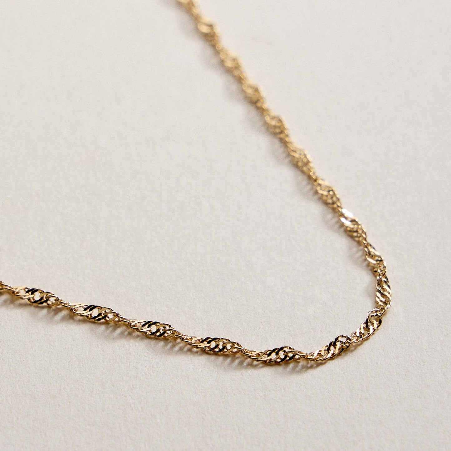 Gold Filled Classic Twisted Chain Necklace