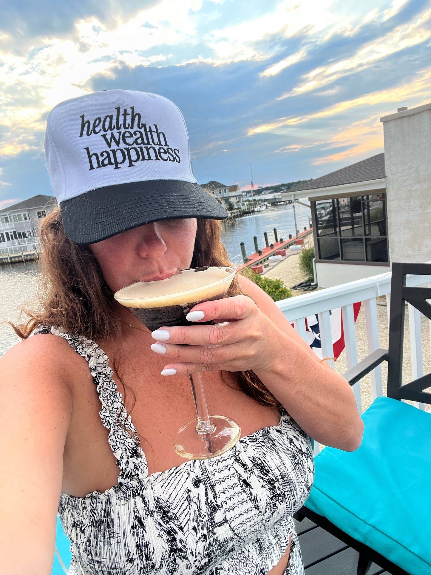 HEALTH WEALTH HAPPINESS ♡ embroidered classic hat