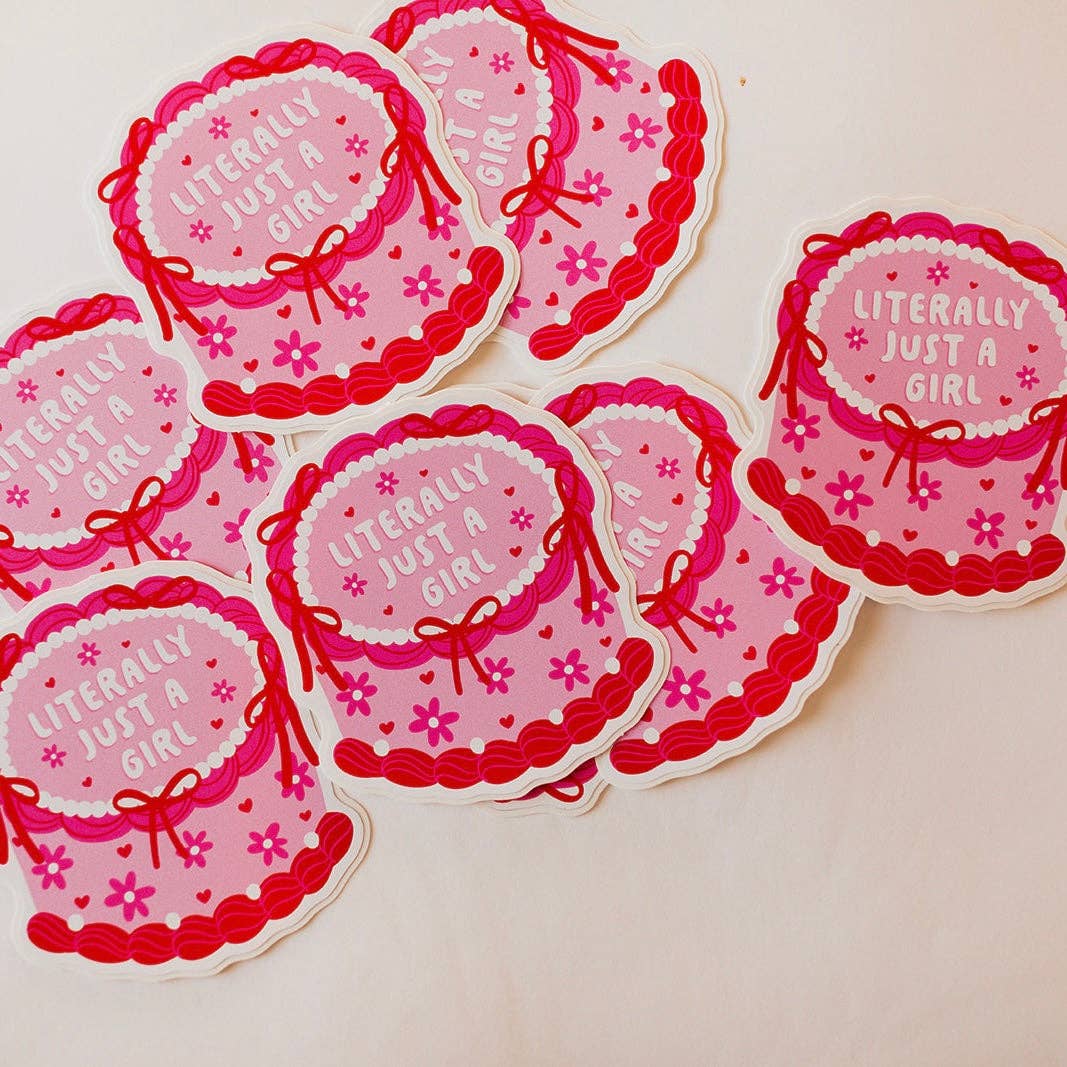 Vinyl Decal Literally Just a Girl Cake