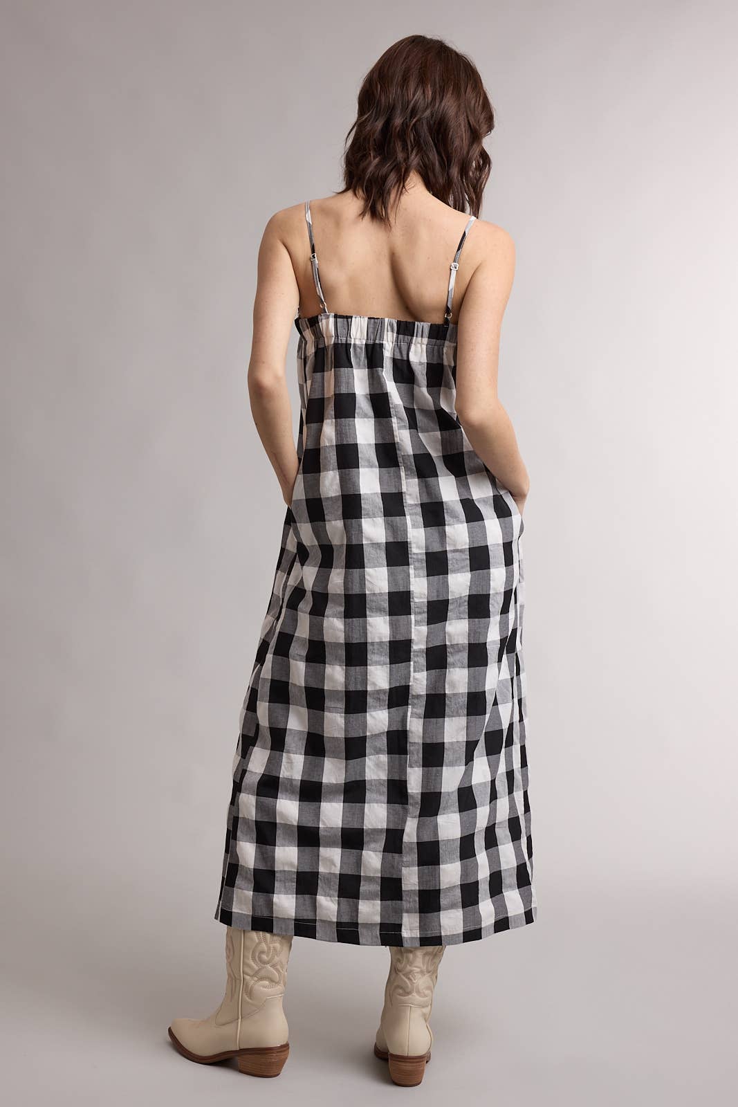 PLAID MIDI DRESS