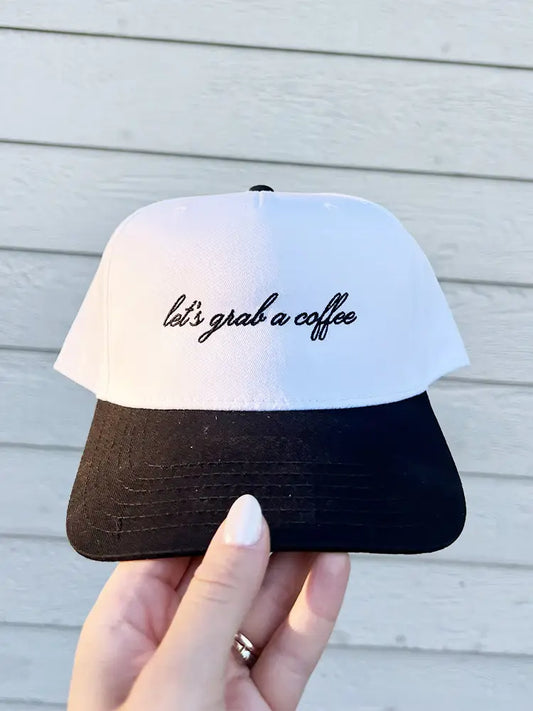 Let's Grab a Coffee Embroidered Trucker Hat