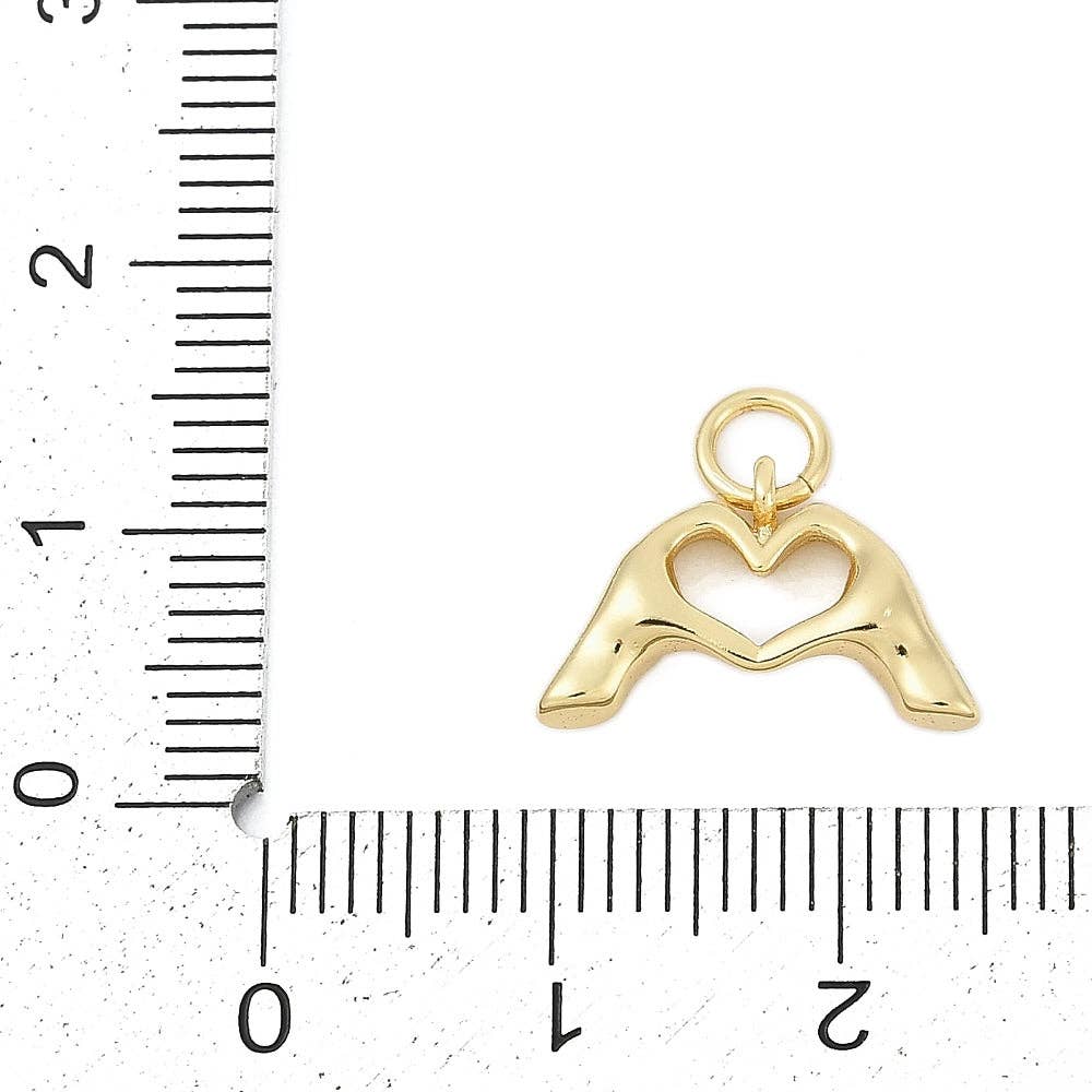 Heart Hands Gold Charm