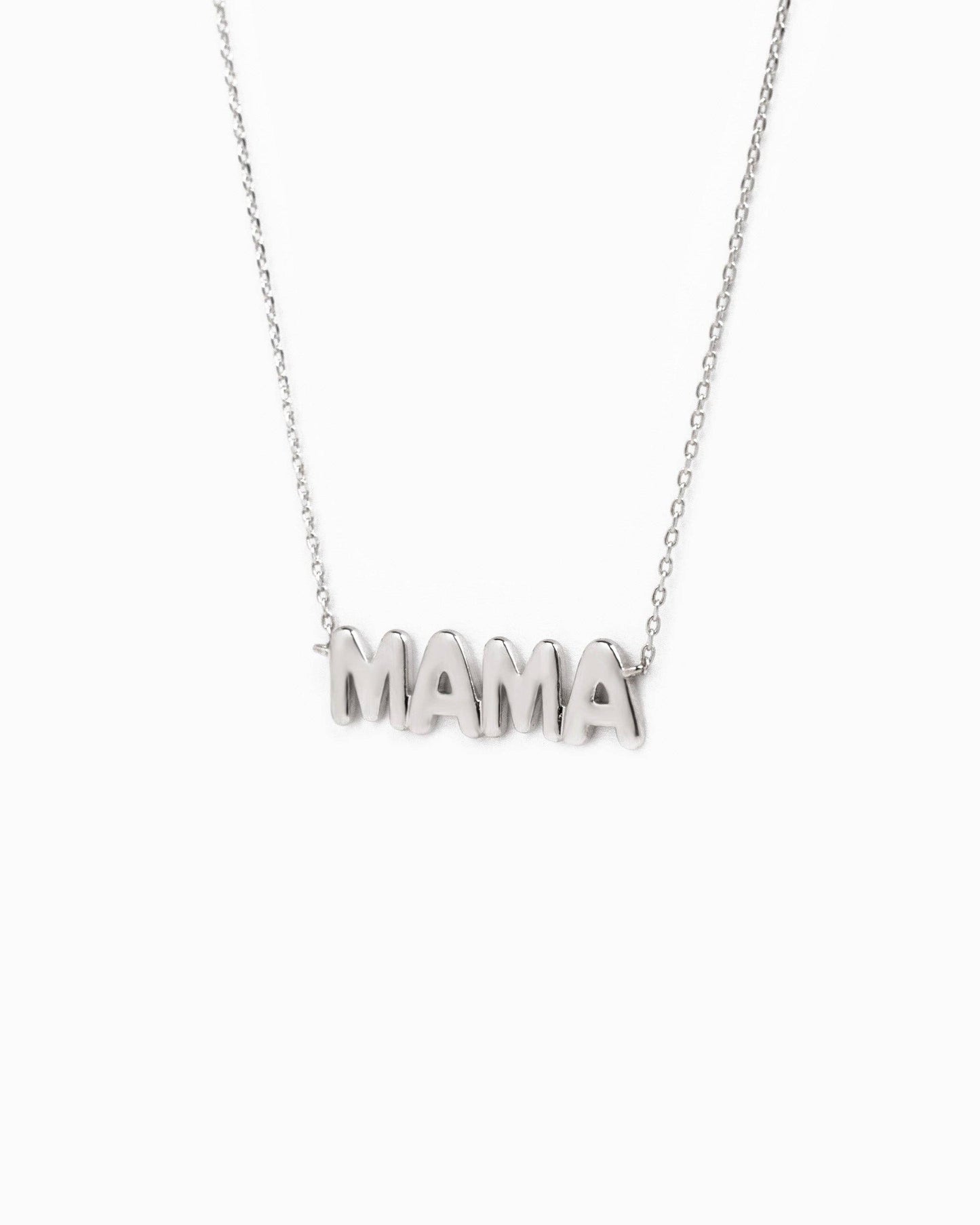 MAMA flat bubble letter necklace