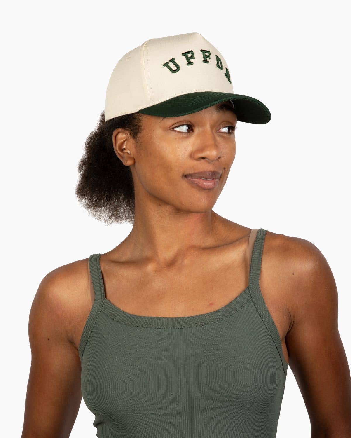 UFFDA Midwest Unisex Trucker Hat - Dark Green & Cream