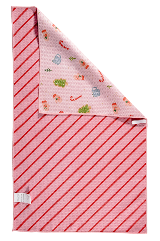 Bloom Towels | Marshmallow Pink Waffle Knit Kitchen Towel