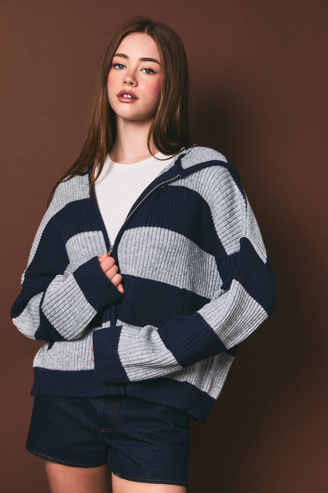 Striped Rib Sweater
