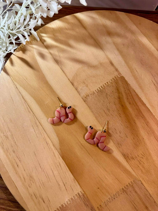 Polymer Clay Worm Earrings