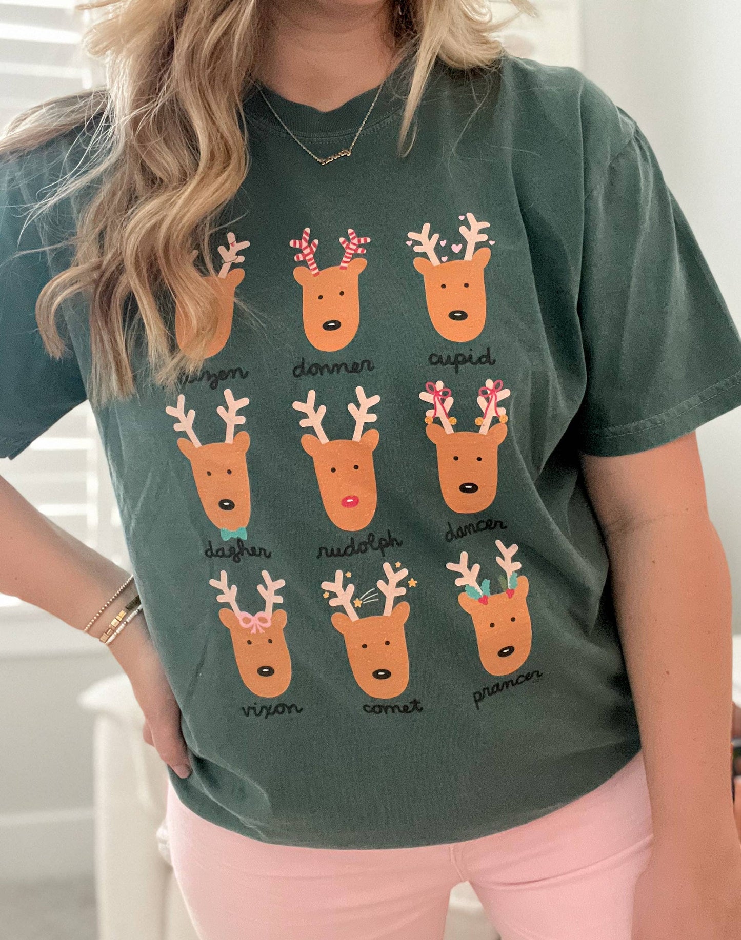 Callie Danielle | Reindeer Tee - Blue Spruce