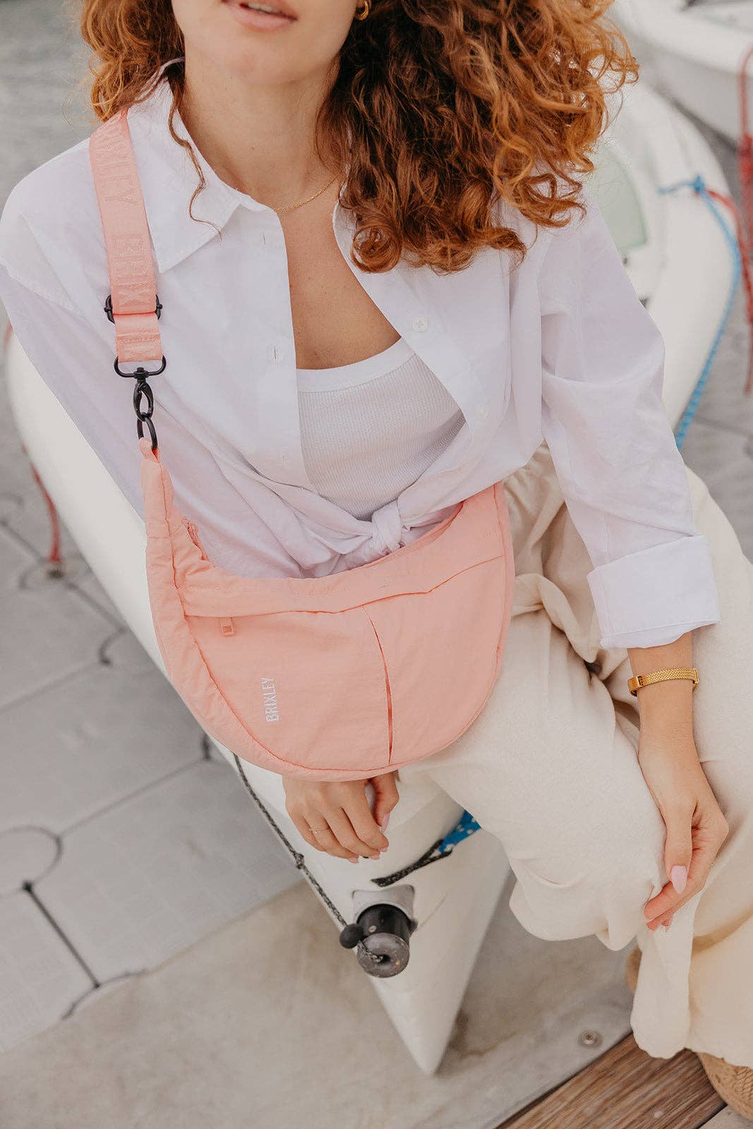Peach Crescent bag