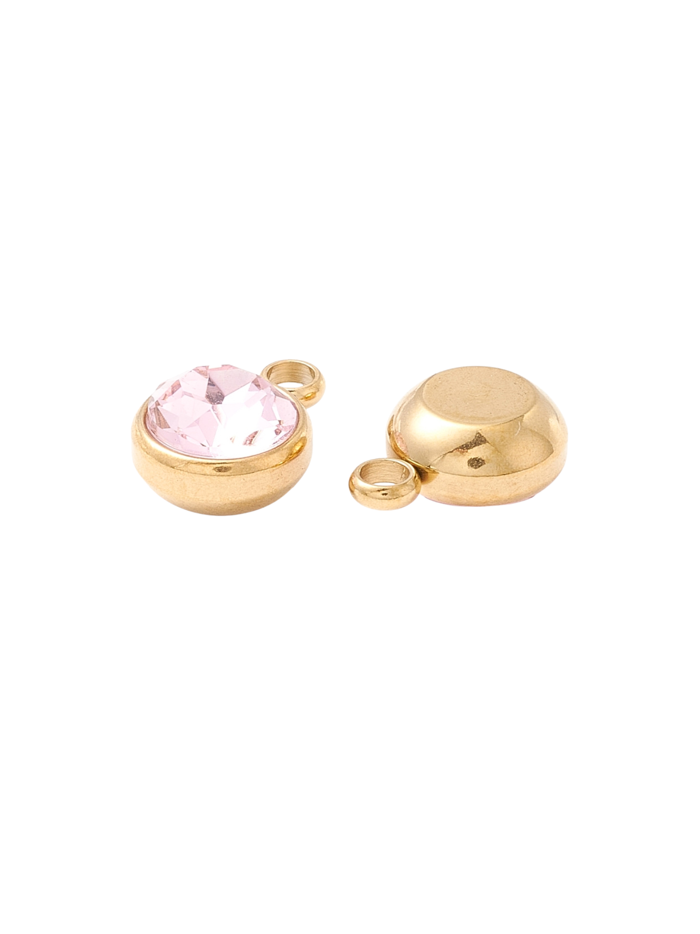 * Gold Round Assorted Glass Charm