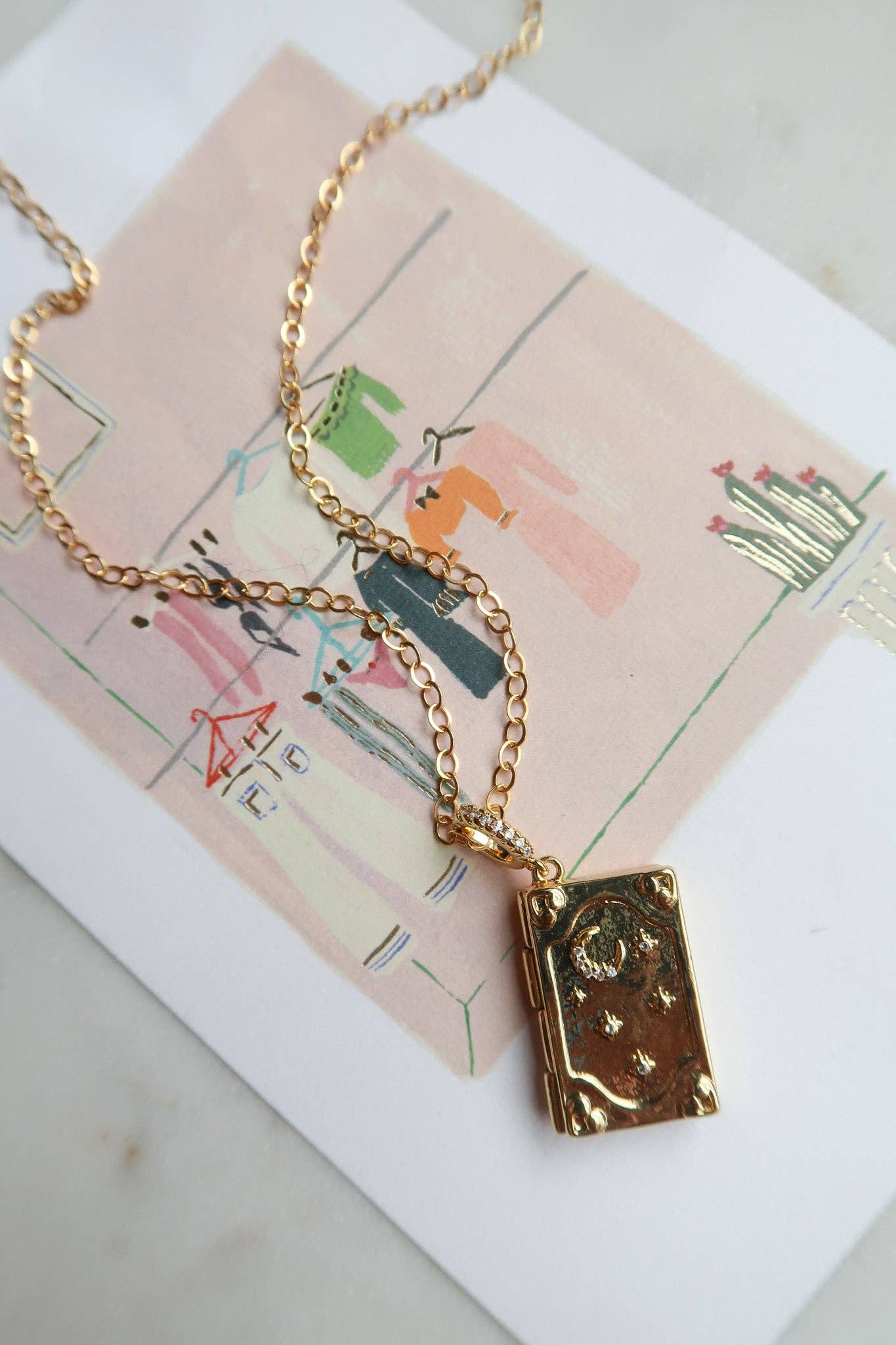 To the Stars Who Listen Book Locket Necklace