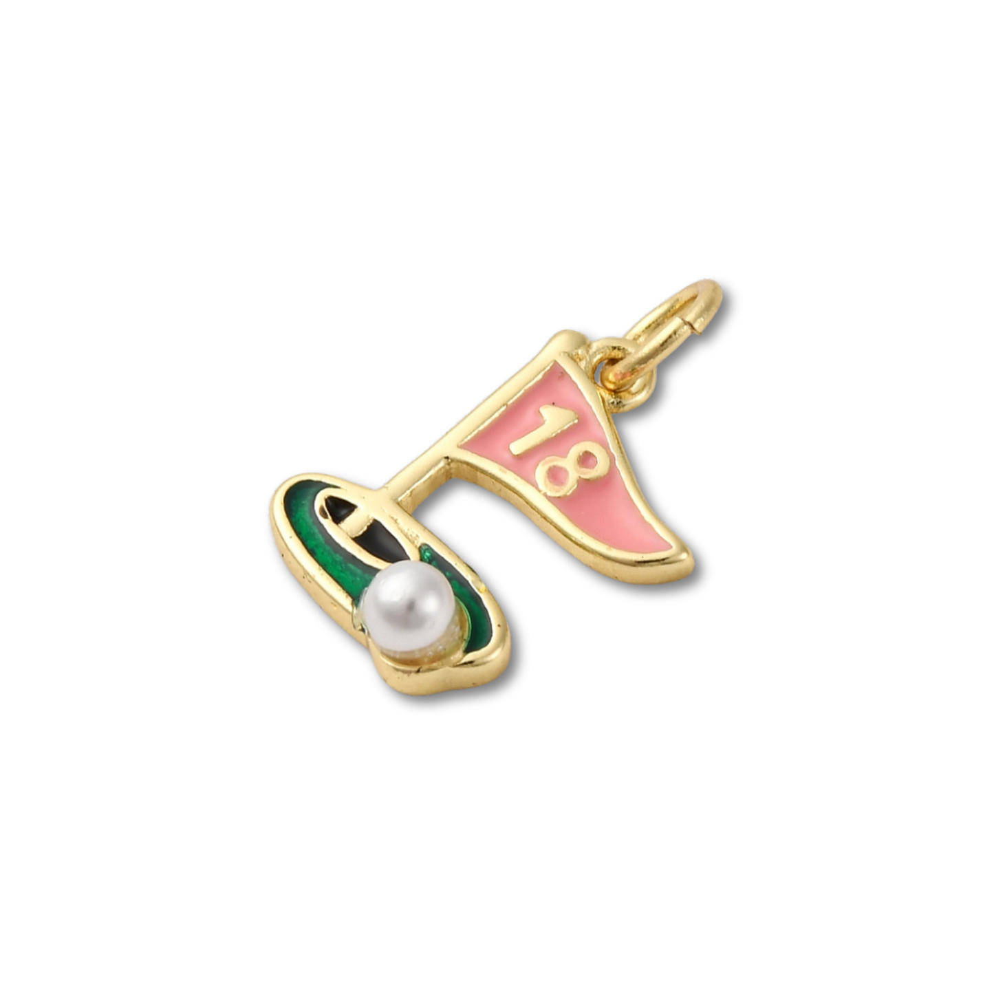 Golf 18th Hole Gold Charm
