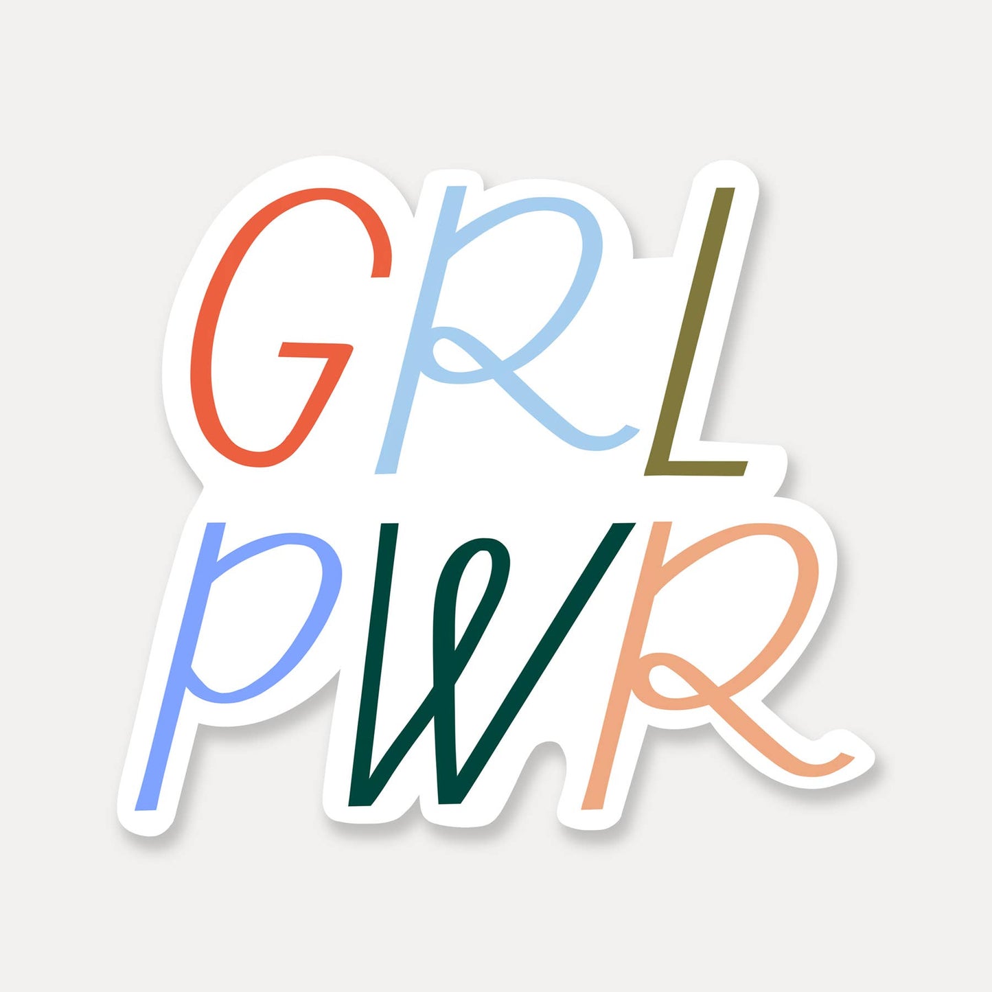 Girl Power Sticker | GRL PWR, Rainbow Sticker, Vinyl Sticker