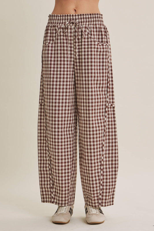 Gingham Cotton Pants