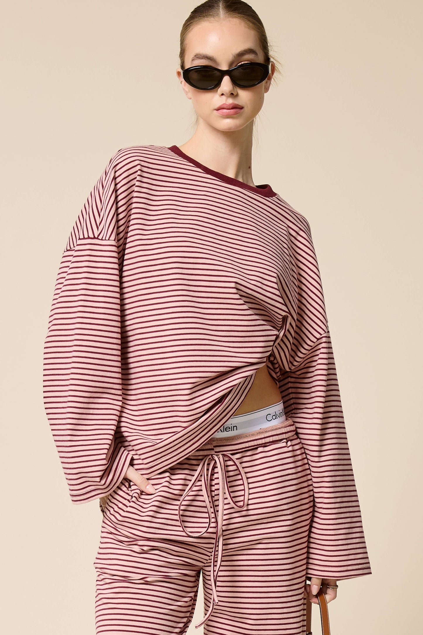 Mimosa | Striped Oversized Long Sleeve Top