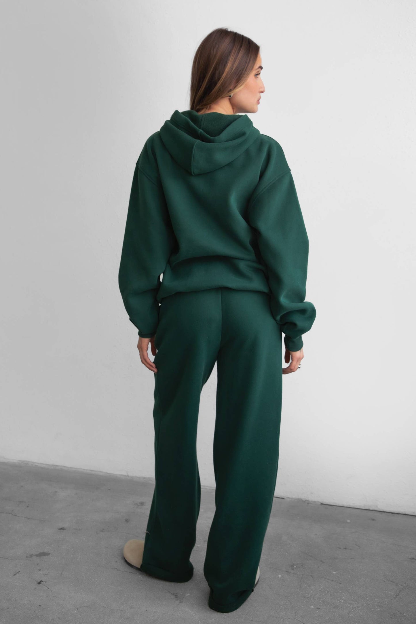 LANI Cloud Fleece Wide Leg Sweatpants Stretch Waist & Pocket
