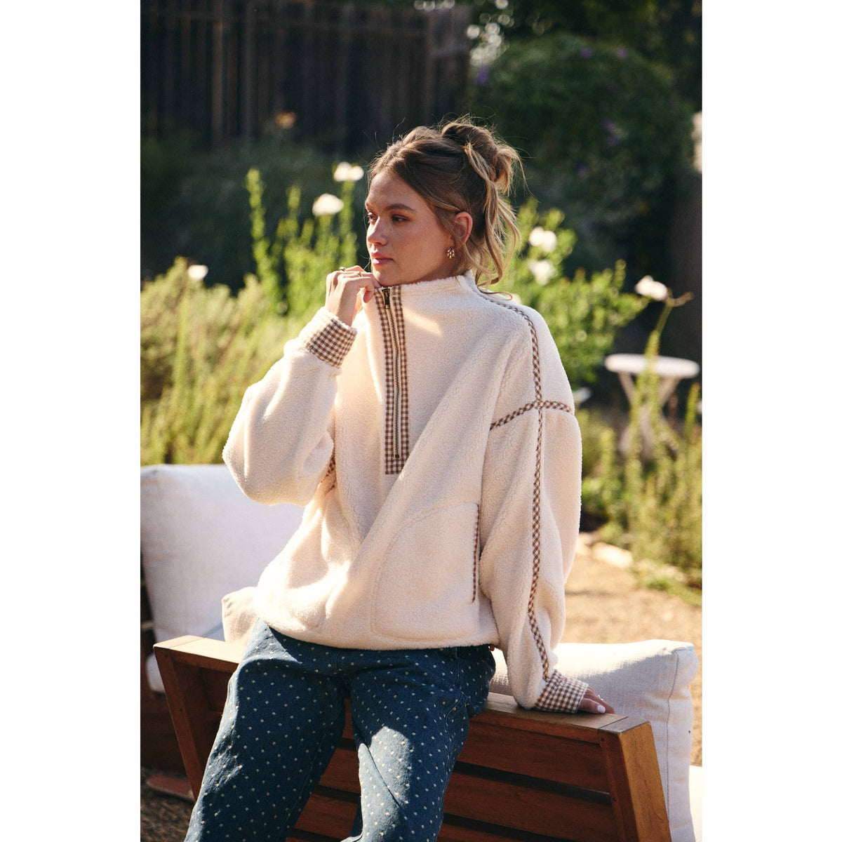 Cozy Gingham Sherpa