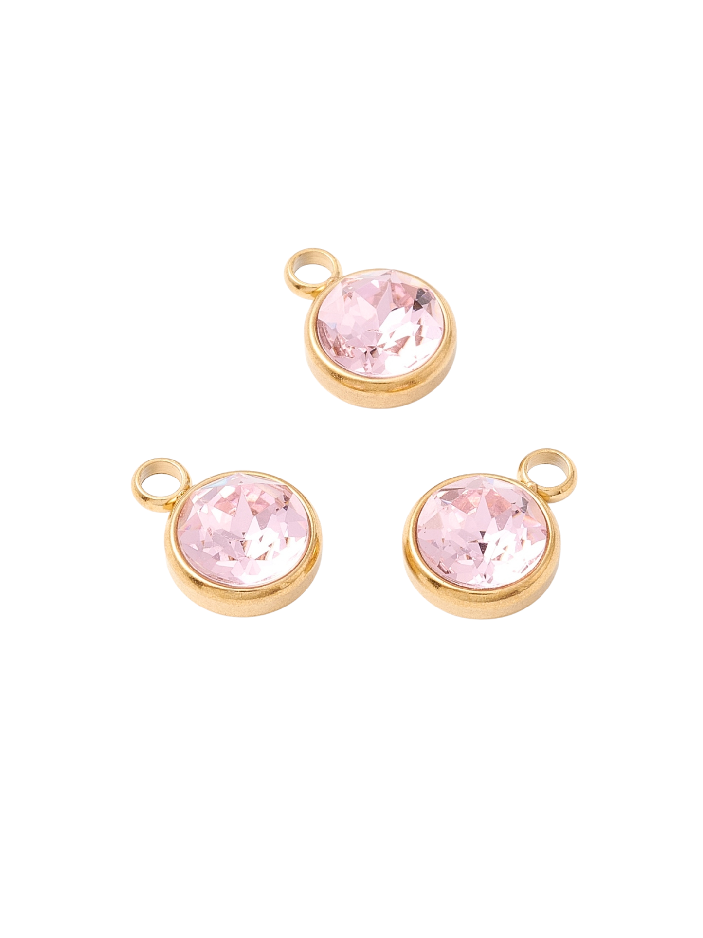 * Gold Round Assorted Glass Charm