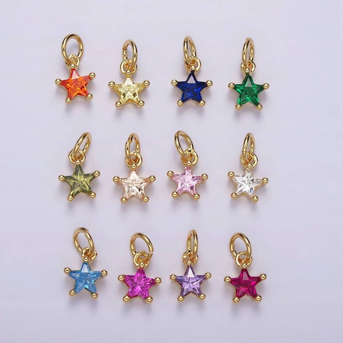 Celestial Star Birthstone Charms
