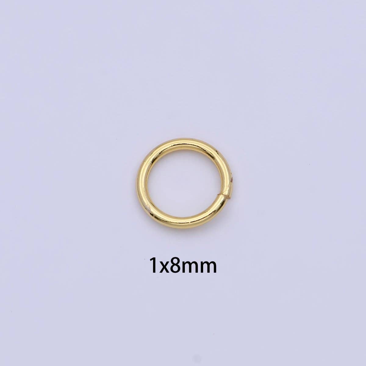 24K Gold Filled 5mm, 6mm, 7mm, 8mm (18 Gauge) Jump Ring Jewelry Making Supply | SP-1560 ~ SP1563-15