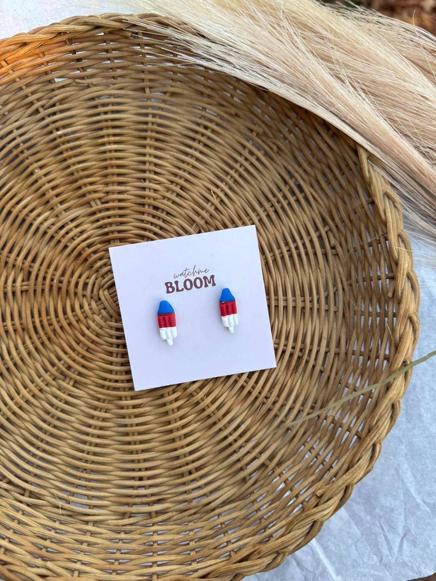 Bomb Pop Polymer Clay Earrings | Studs | Food Earrings