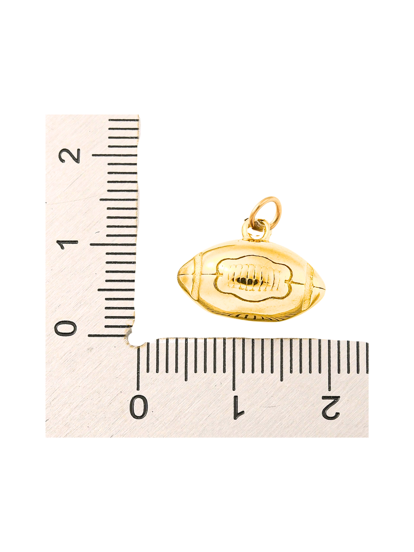 * Gold Engraved Football Charm
