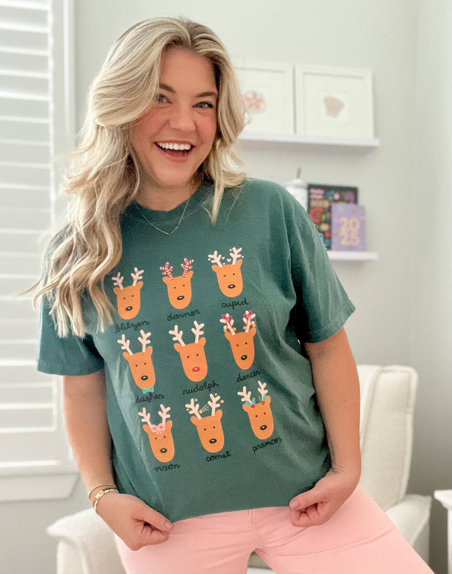 Callie Danielle | Reindeer Tee - Blue Spruce