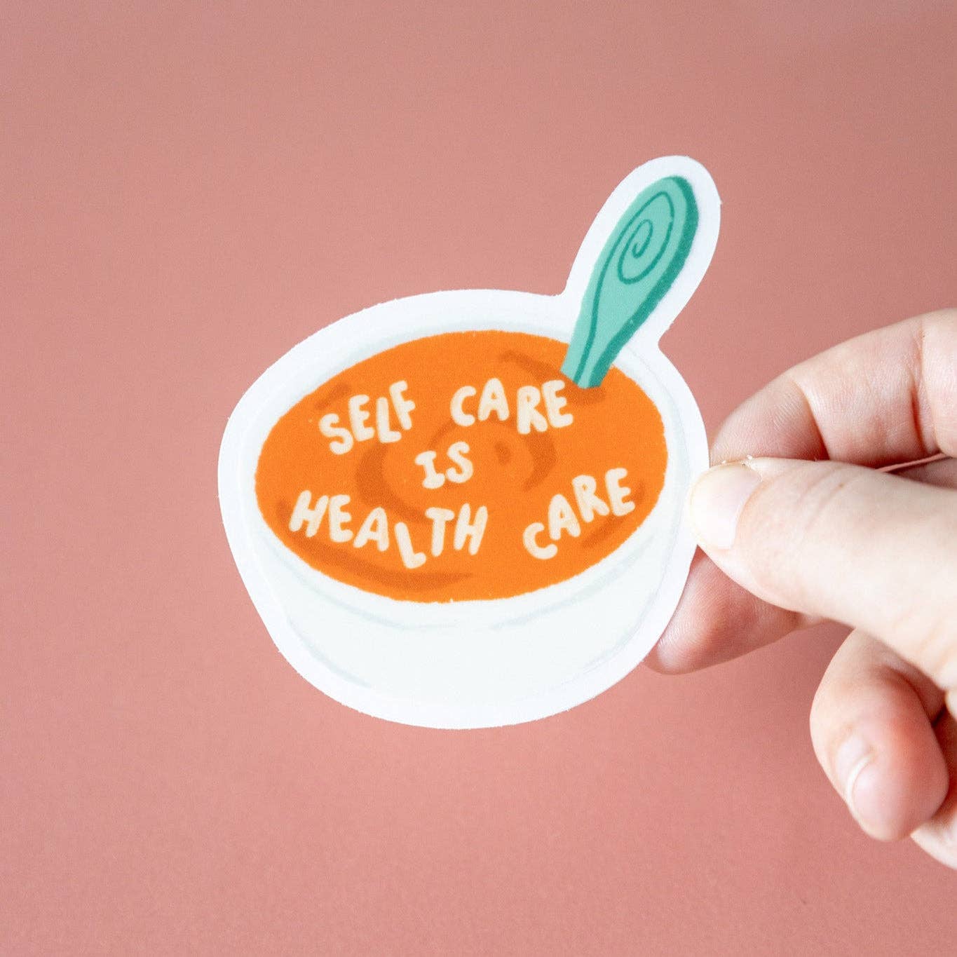 Self Care Soup Clear Sticker