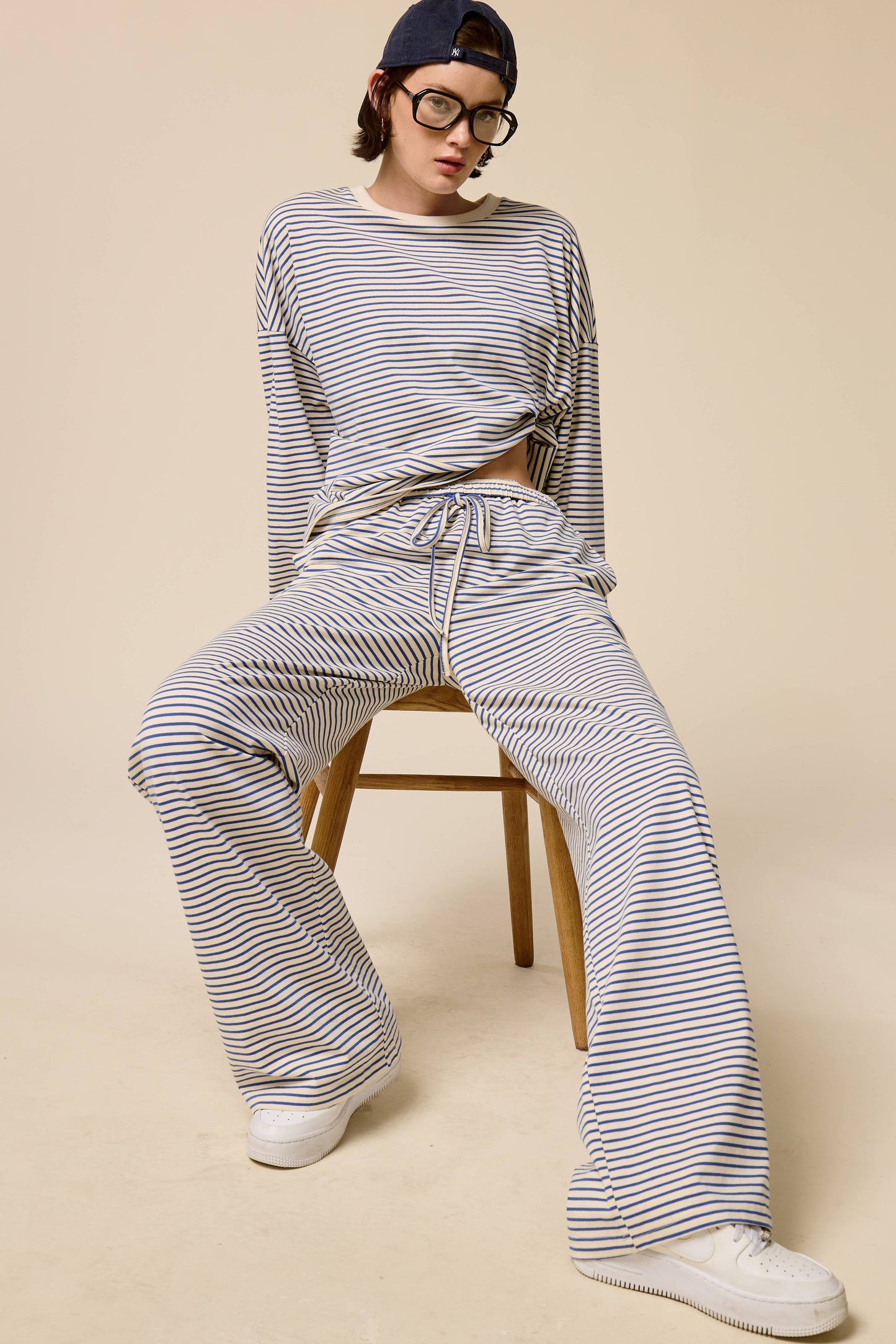 Mimosa | Striped Drawstring Wide Leg Pants