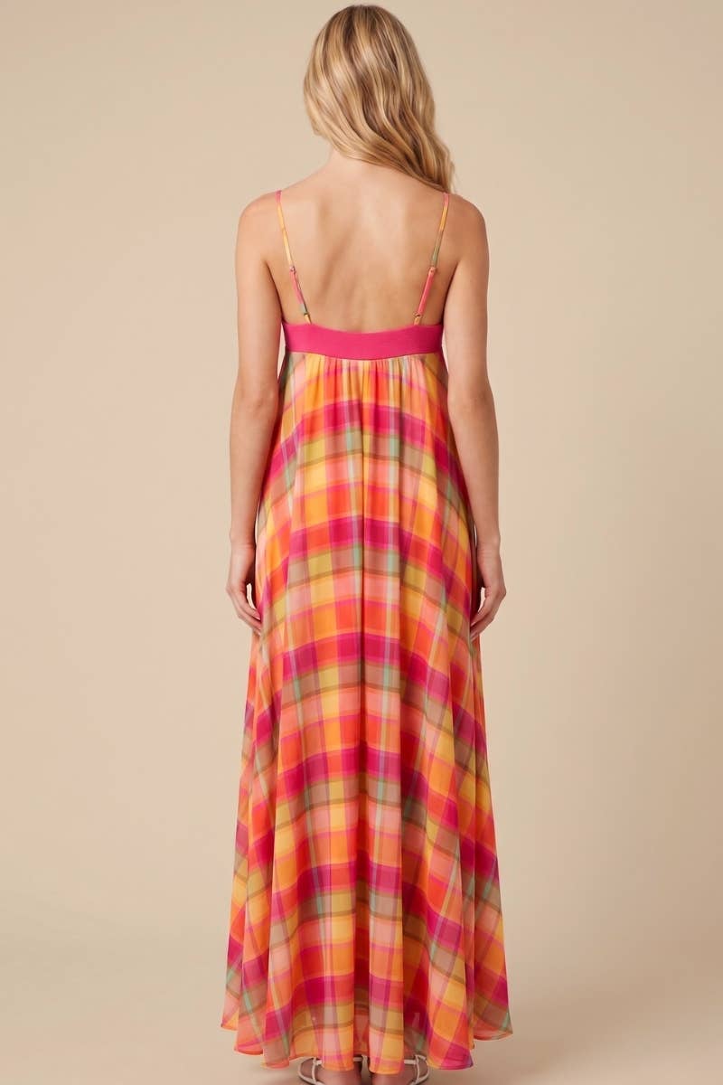 Sorbet Plaid Maxi Dress