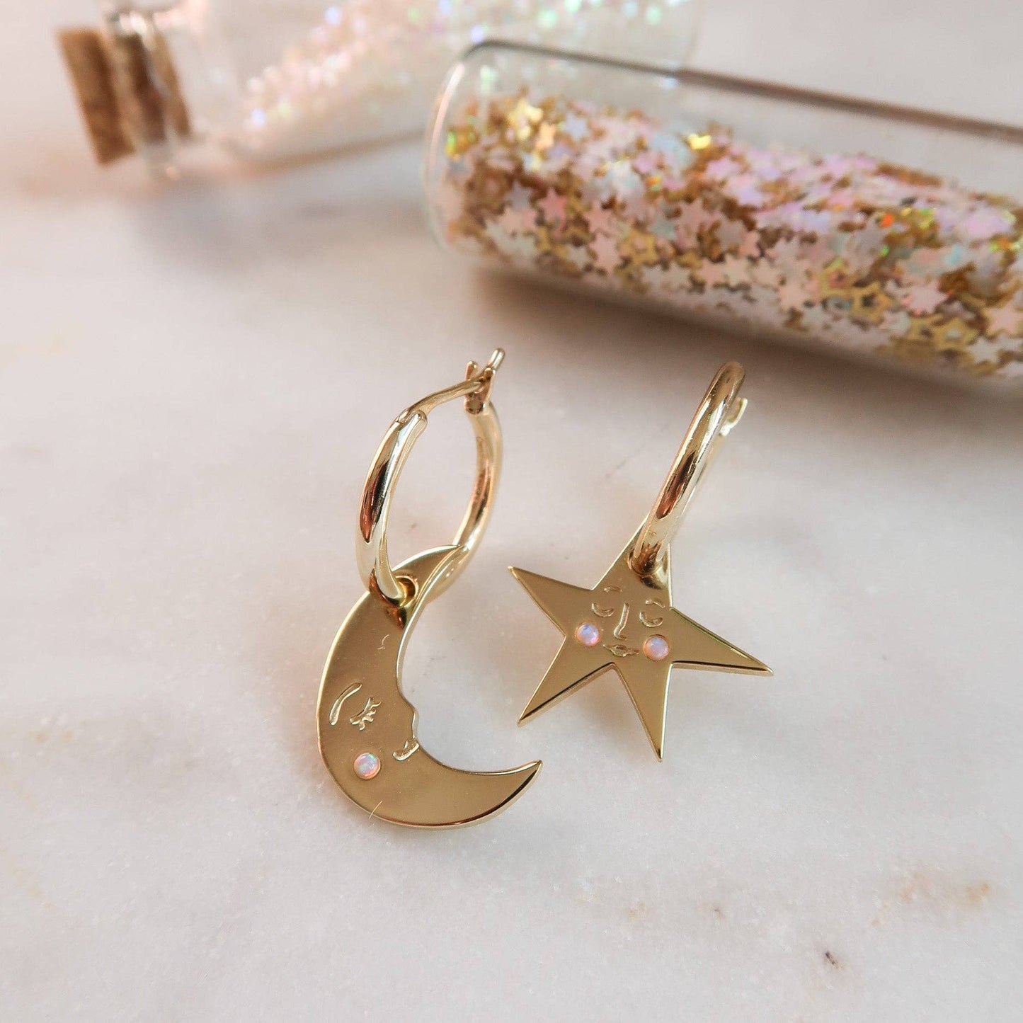 You are my Moonlit Secret Moon Hoop Earrings