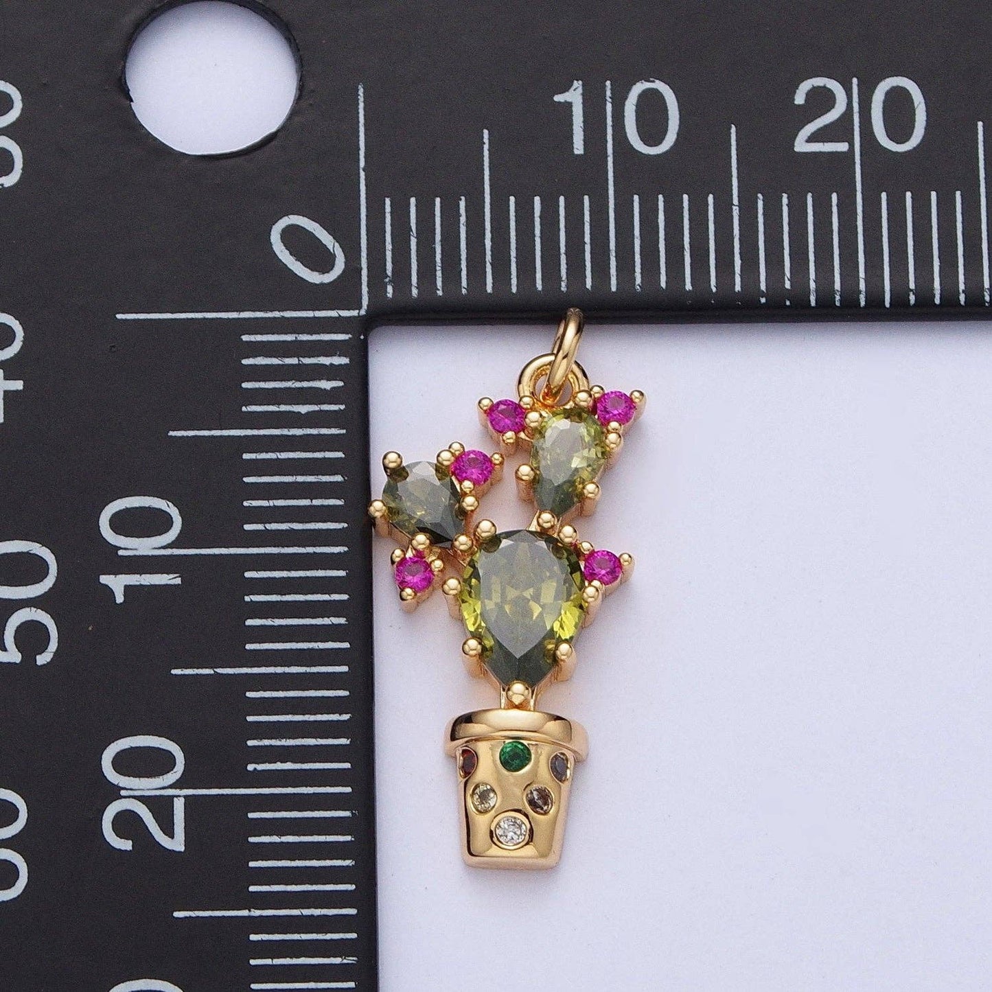 Cactus Flower Plant Charm