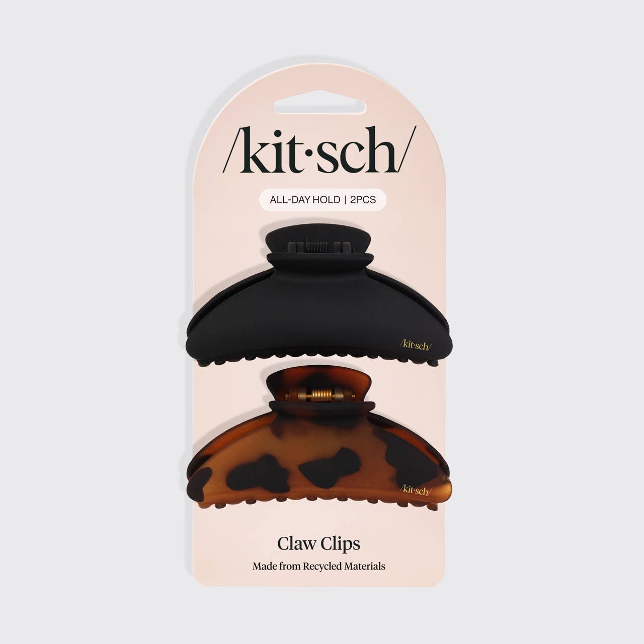 Kitsch | Recycled Plastic Medium Claw Clips 2pc - Black & Tort