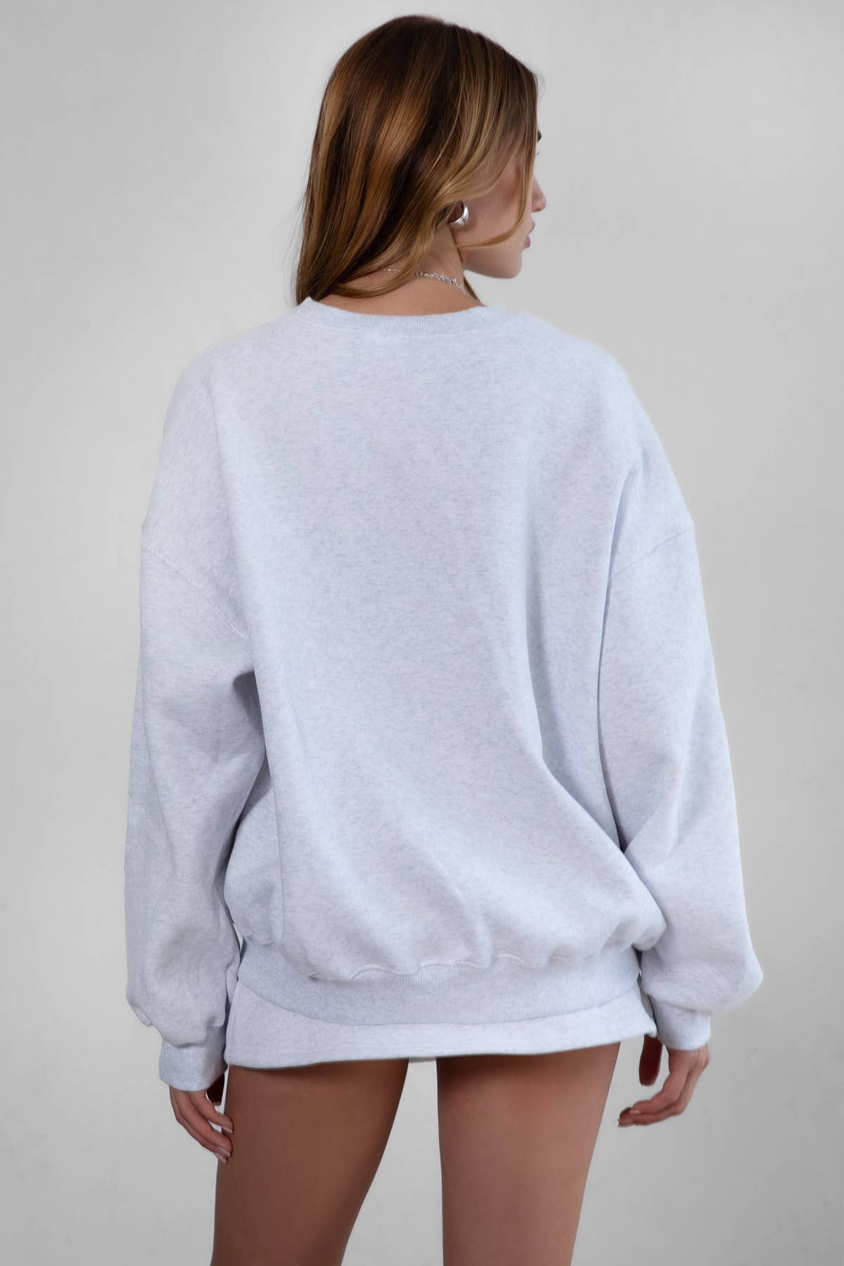 VARSITY Plush Fleece Crew Neck Lounge Pullover Sweatshirt
