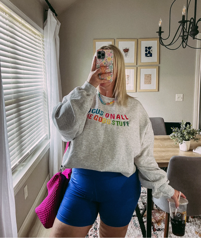 Focus on the good stuff colorful sweatshirt