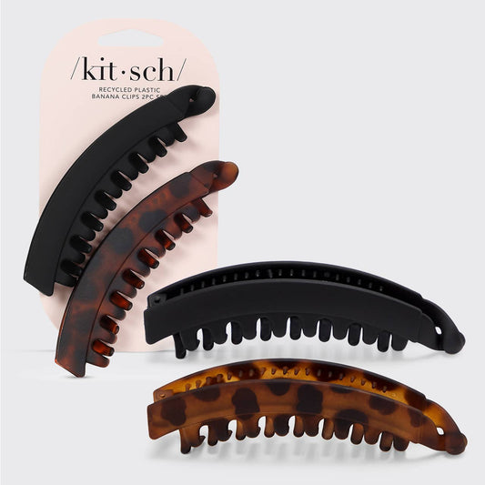 Kitsch | Banana Clips 2pc Set - Black & Tort