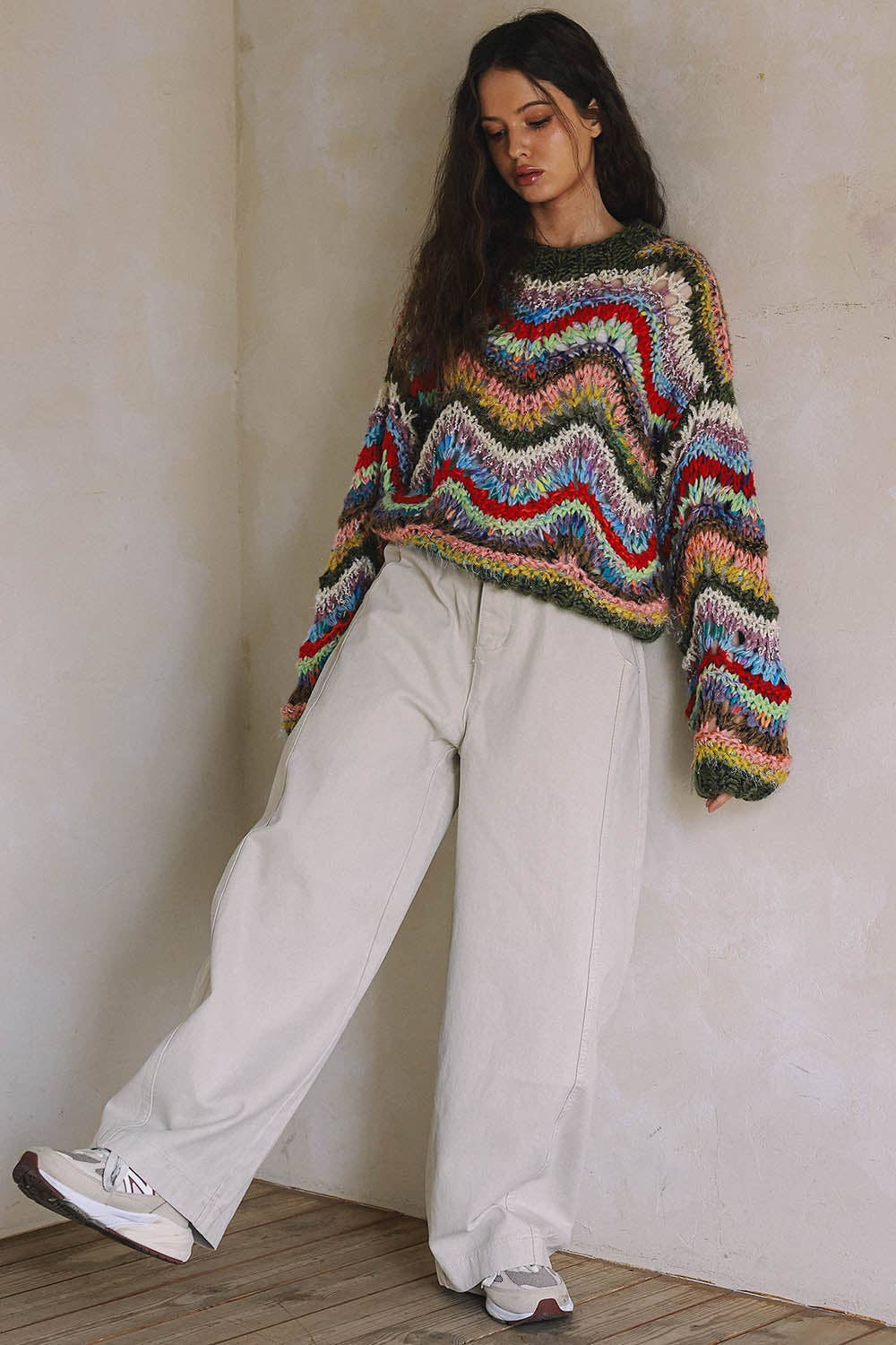 HAND KNIT MULTICOLOR  SWEATER T0026