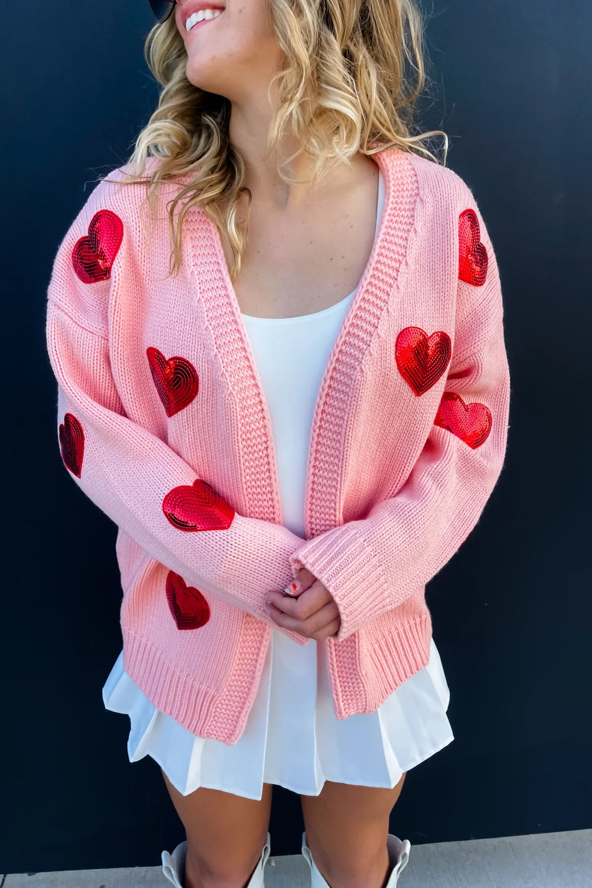 Be Mine Sequin Heart Cardi