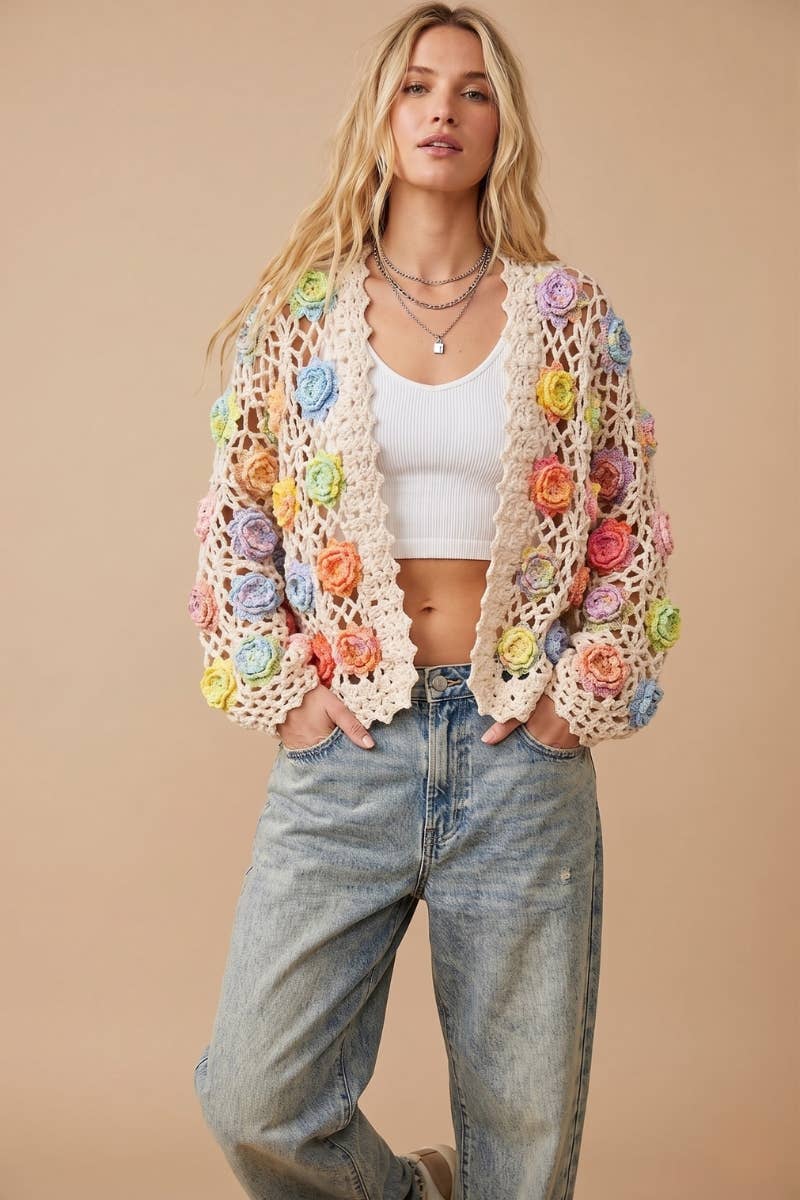 Floral Crochet Cardigan